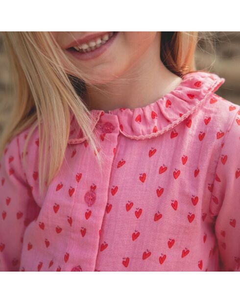 Blouse Bianca Gaze de Coton rose