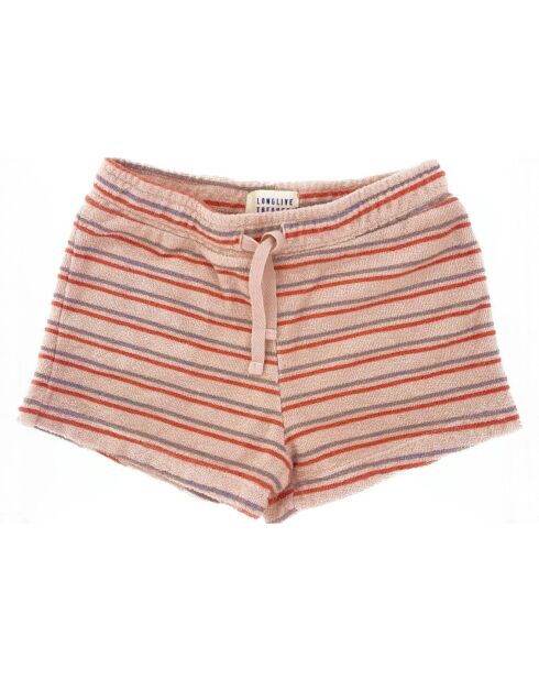 Short Rayé Eponge rose