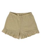 Short Lurex à volants kaki