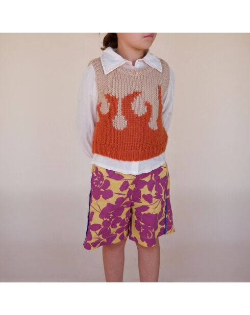 Pull Sans Manches Flamme orange