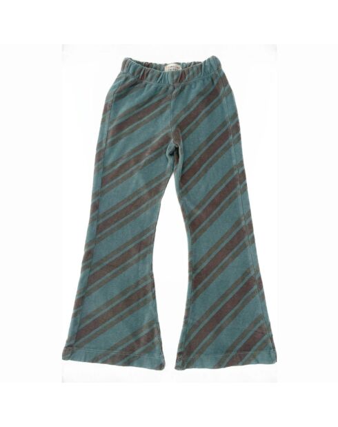 Pantalon Rayé bleu canard