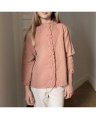 Blusa in garza di cotone giada rosa