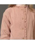 Blusa in garza di cotone giada rosa