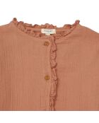 Blusa in garza di cotone giada rosa