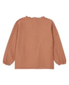 Blusa in garza di cotone giada rosa