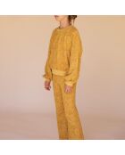 Pantalon Fleuri jaune moutarde