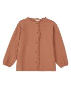 Blusa in garza di cotone giada rosa