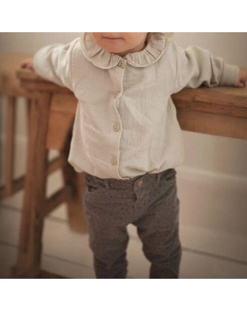 Blouse en Gaze de Coton Bianca écrue