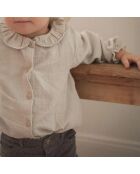 Blouse en Gaze de Coton Bianca écrue