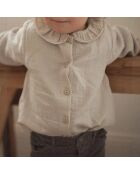 Blouse en Gaze de Coton Bianca écrue