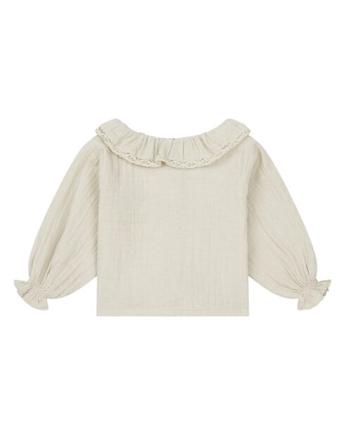Blouse en Gaze de Coton Bianca écrue
