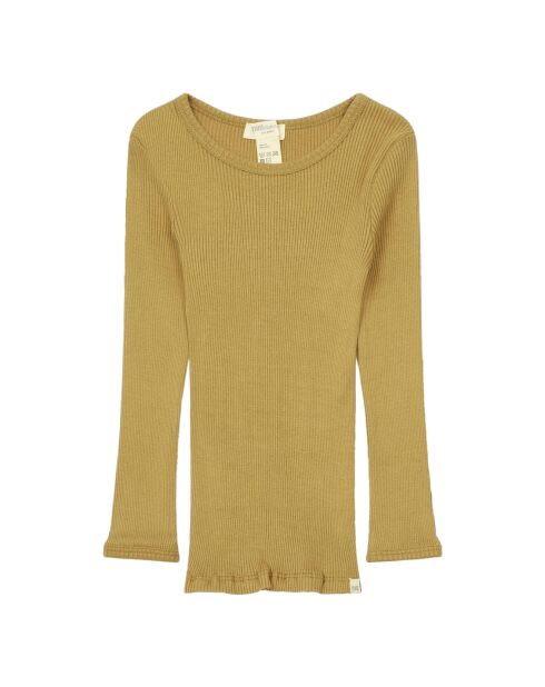 T-shirt en Soie et Coton Bergen  ocre