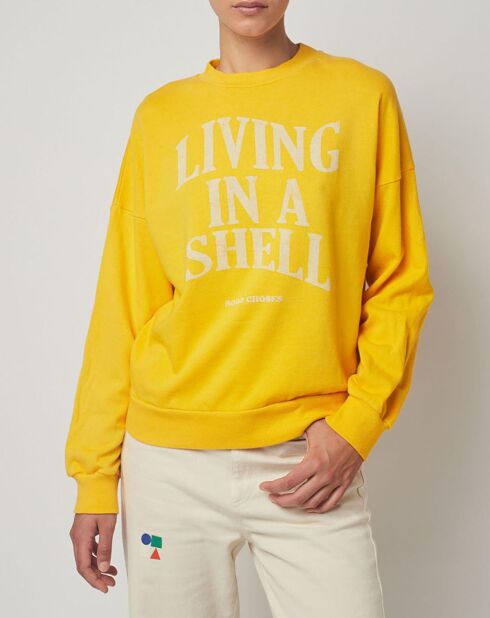 Sweat en Coton Bio Living In A Shell jaune