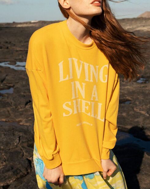 Sweat en Coton Bio Living In A Shell jaune