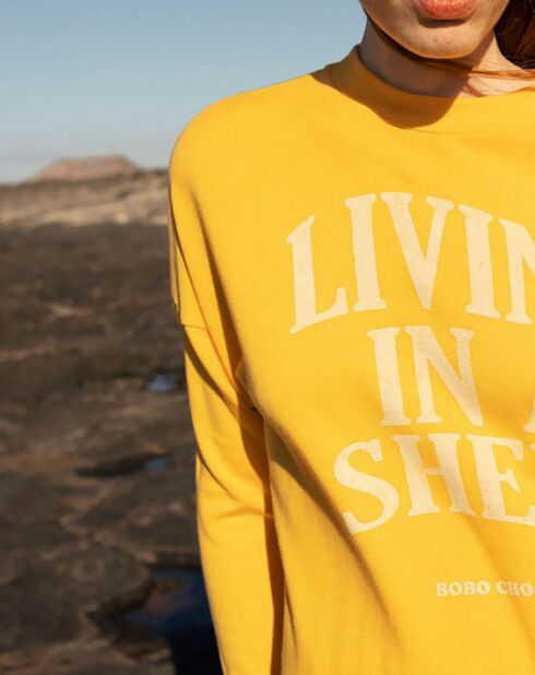 Sweat en Coton Bio Living In A Shell jaune