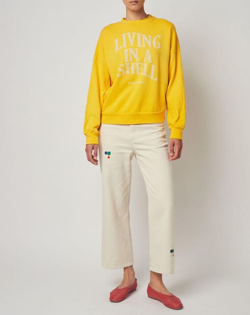 Sweat en Coton Bio Living In A Shell jaune