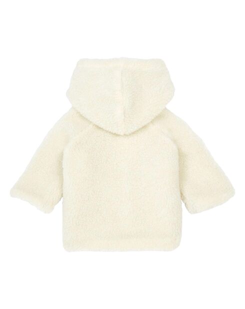 Manteau en Laine mélangée Façon Fourrure Bébé écru