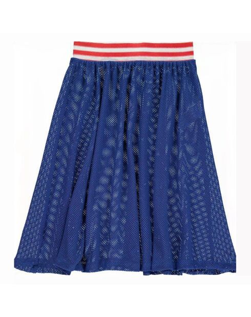Jupe midi résille Nadia bleu indigo
