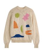 Pullover Summer Landscape mit Intarsienmuster in Ecru