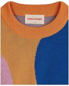 Orangefarben/mehrfarbiger Jacquard-Patch-Pullover