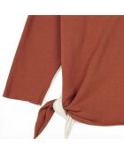 Sweat T-Shirt bicolore Aya en Coton Bio camel/écru