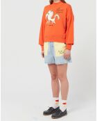 Sweat Cheval Blanc en Coton Bio x Smallable orange
