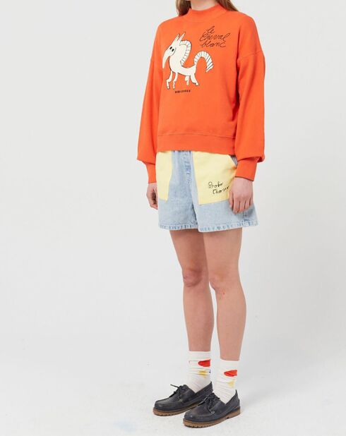 Sweat Cheval Blanc en Coton Bio x Smallable orange