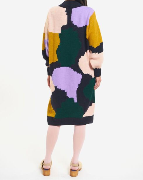 Robe Tricot Colorblock bleu nuit/multicolore