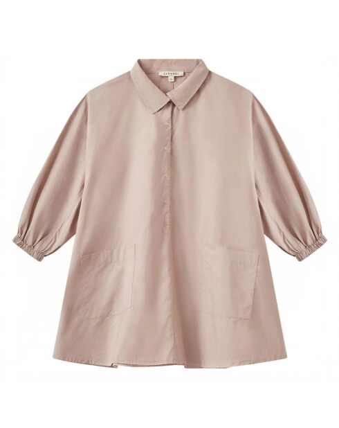Robe en Popeline de Coton Anoda rose