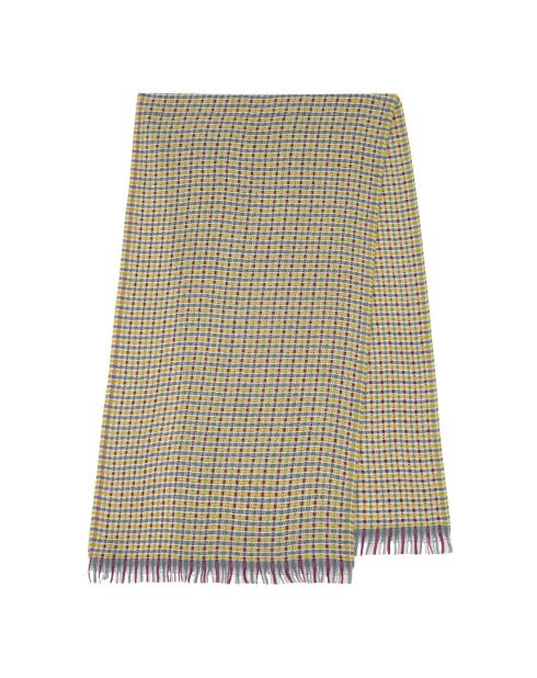 Echarpe en Laine mélangée bleu gris/jaune