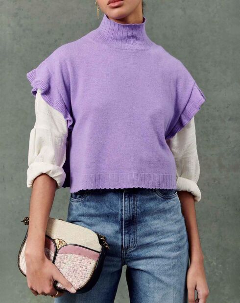 Alexoa ärmelloser Pullover aus Wollmischung, lila
