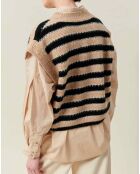 Pull Sans Manches Skye Rayures sable/noir