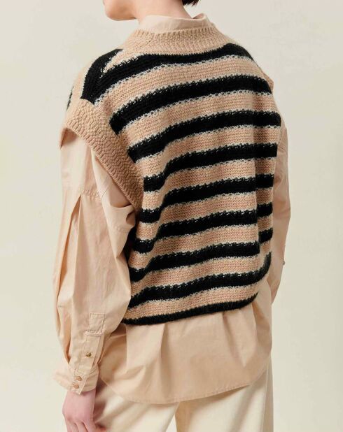Pull Sans Manches Skye Rayures sable/noir