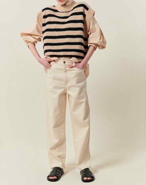 Pull Sans Manches Skye Rayures sable/noir