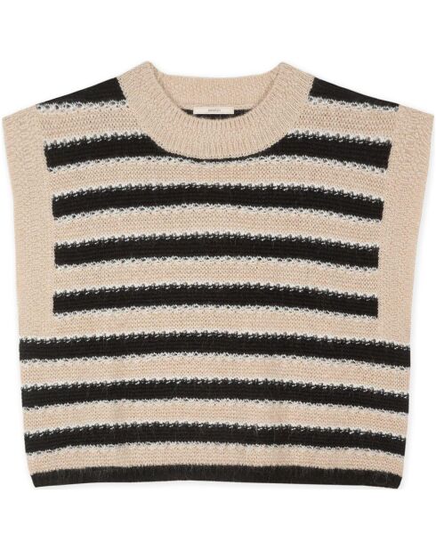 Maglione senza maniche Skye Sand-Black Stripes