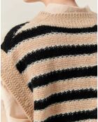 Pull Sans Manches Skye Rayures sable/noir