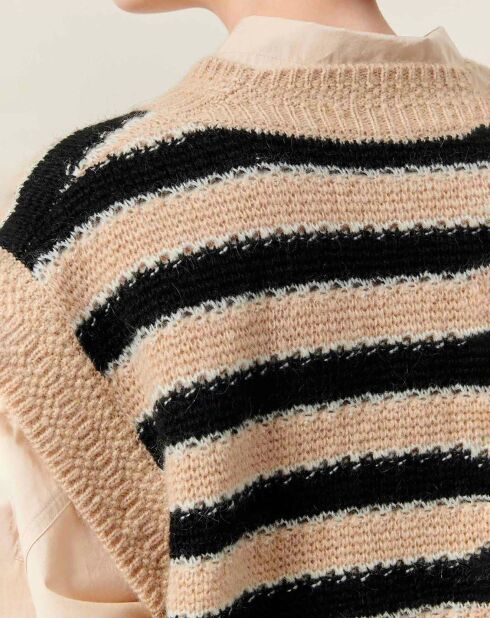 Pull Sans Manches Skye Rayures sable/noir