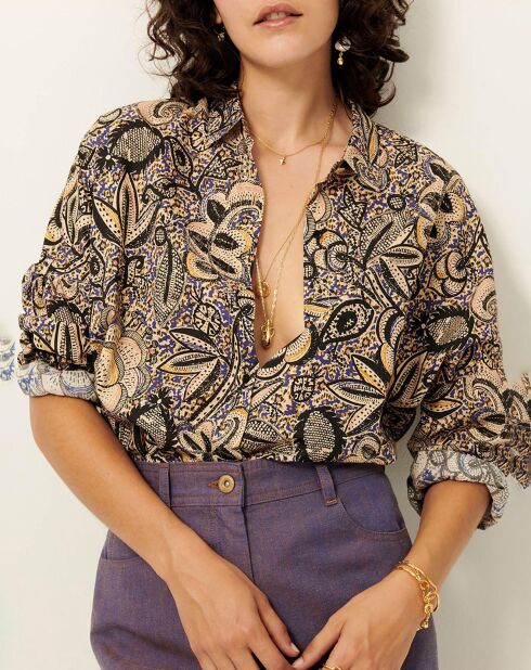Chemise Hanano jaune/noir