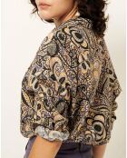 Chemise Hanano jaune/noir