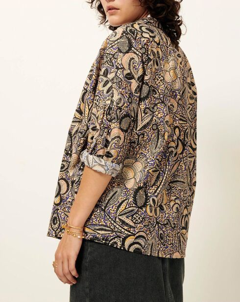 Chemise Hanano jaune/noir