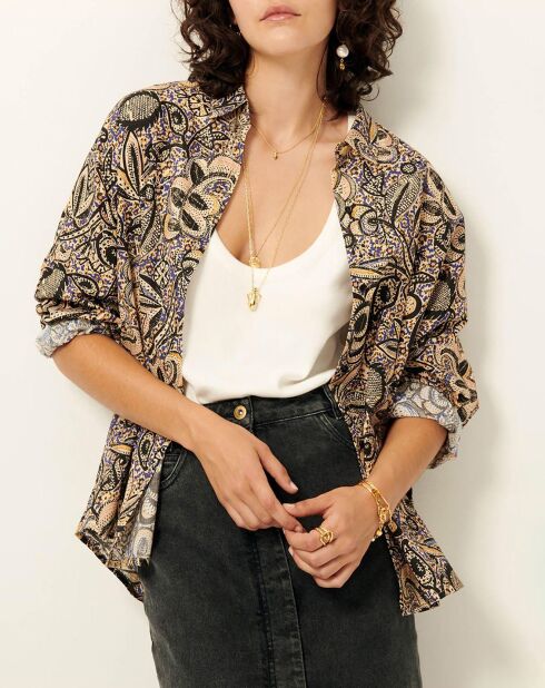 Chemise Hanano jaune/noir