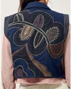 Veste Sans Manches Brodée Moorfolk denim