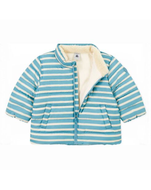 Doudoune à Capuche Rétractable  bleue