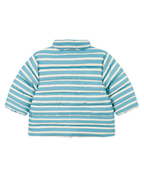 Doudoune à Capuche Rétractable  bleue