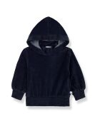 Sweat à Capuche Velours Albina bleu marine