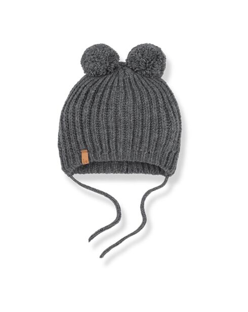 Bonnet en Laine mélangée à Pompon Ciro gris