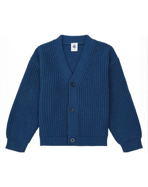 Cardigan en Côte Anglaise bleu marine