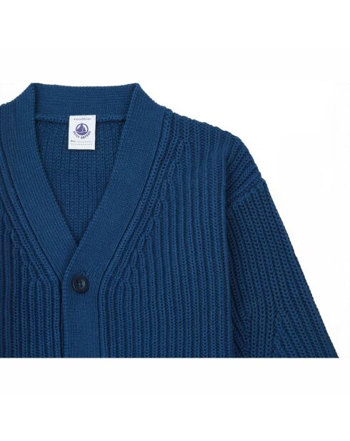 Cardigan en Côte Anglaise bleu marine