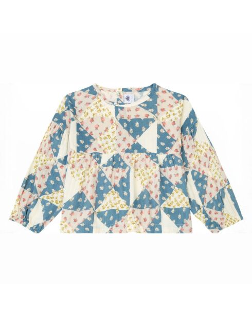 Blouse en Gaze de Coton Façon Patchwork Enfant multicolore