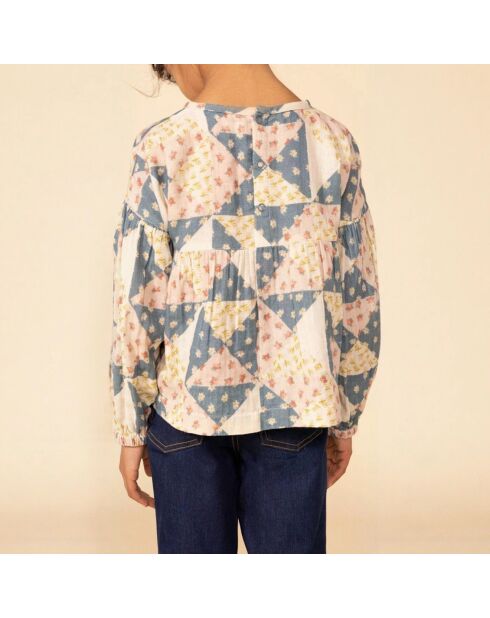 Blouse en Gaze de Coton Façon Patchwork Enfant multicolore